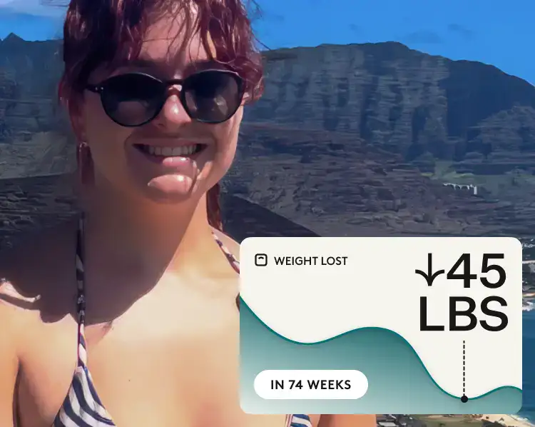 Madison S. – Real Noom user. Lost 45 pounds in 74 weeks.